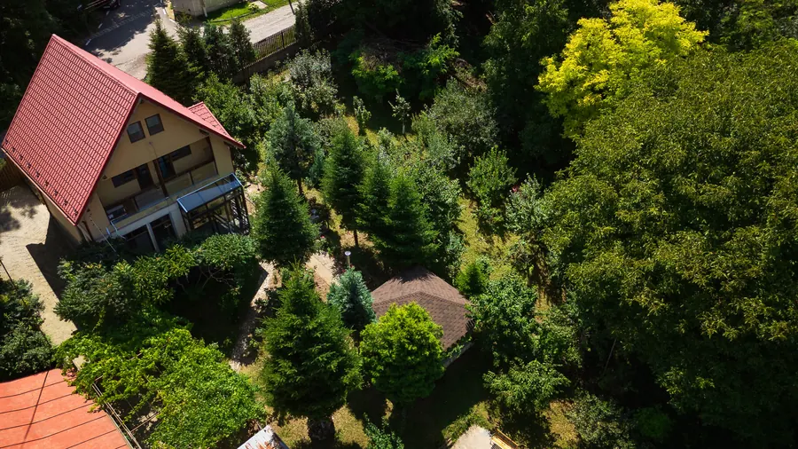 Casa Primăverii văzută din dronă, din față